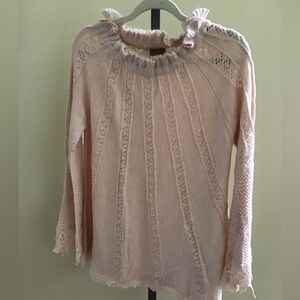 POL NWT Sweater Blush Lace Details Textured Fits small - medium